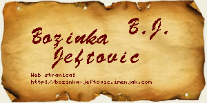 Božinka Jeftović vizit kartica